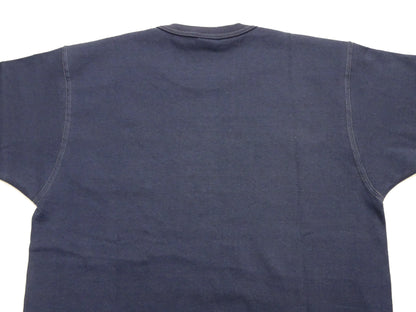 TOYS McCOY Men's Plain Short Sleeve Pocket T-Shirt - Steve McQueen Inspired, Tubular Knit Jersey, Unwashed, Made in Japan (TMC2615 120 Muted Blue)