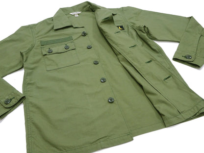 TOYS McCOY Utility Shirt Men's Custom Patched Printed Long Sleeve Button Up Shirt TMS2303 160 Olive