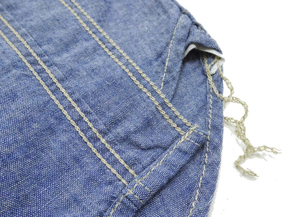 TOYS McCOY Chambray Shirt - Steve McQueen Edition, Men's Long Sleeve U.S. Navy Utility Work Shirt TMS2407 Blue