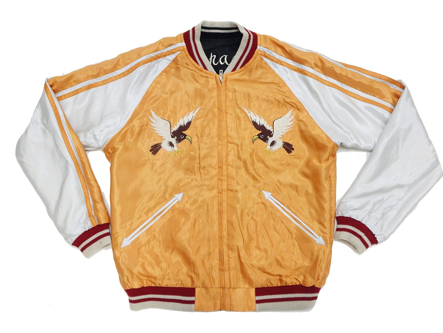 Tailor Toyo Sukajan TT15682 Men's Japanese Souvenir Jacket White Dragon x Eagle Embroidery TT15682-119