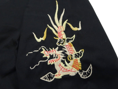Tailor Toyo Men's Mid-1960s Cotton Vietnam Jacket "Vietnam Map" - Embroidered Vietnam Souvenir Tour Jacket, Pleiku-Inspired Reproduction (TT15892 119 Black)