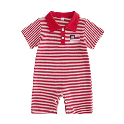 AMERICA Striped Polo Jumpsuit