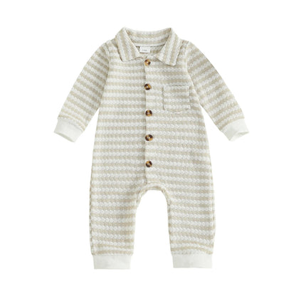 JASPER Striped Collar Jumpsuit