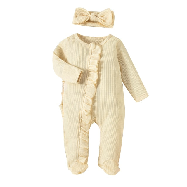MATILDA Waffle Knit Jumpsuit with Headband