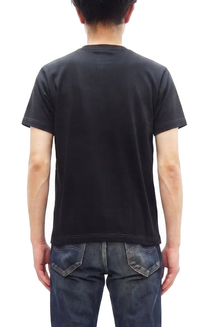 Whitesville Men's Short-Sleeve Henley T-Shirt, 100% Cotton Tubular-Knit Jersey, Slim Fit, One-Pack, Made in Japan (WV79681 119 Black)