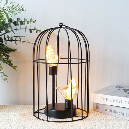 12"Tall Battery Operated Birdcage Decorative Lamp