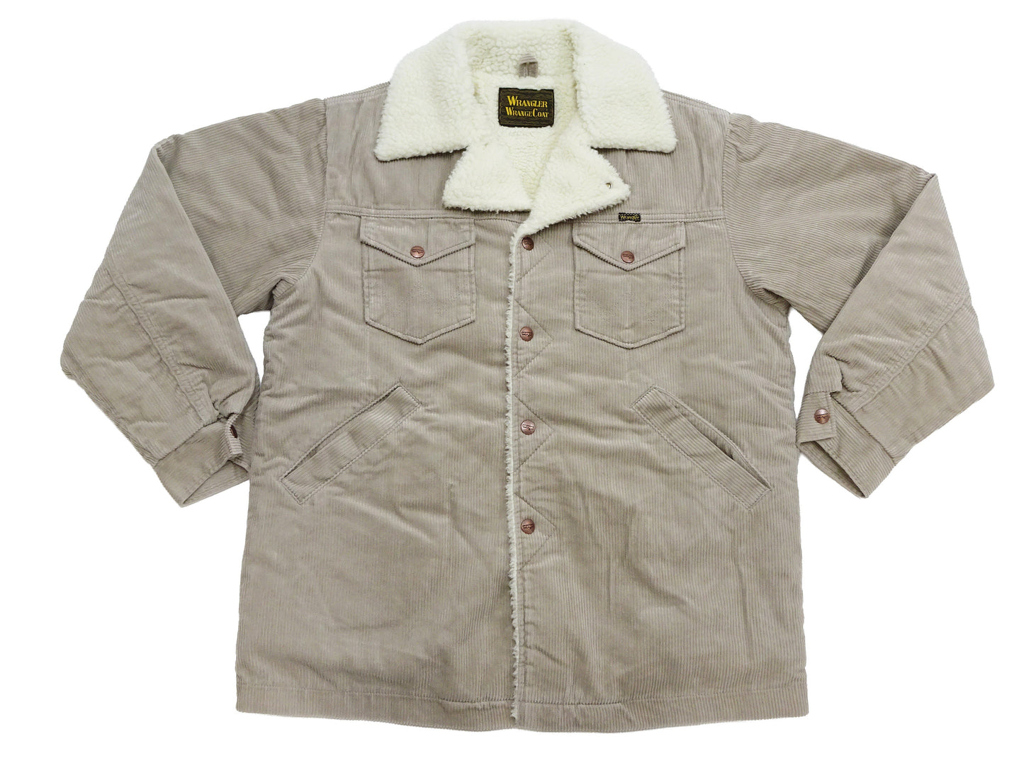 Wrangler Men's Sherpa-Lined Corduroy Jacket - Classic Ranch Coat Style, Mid-Length (WM1823-463, Light Ash Gray)