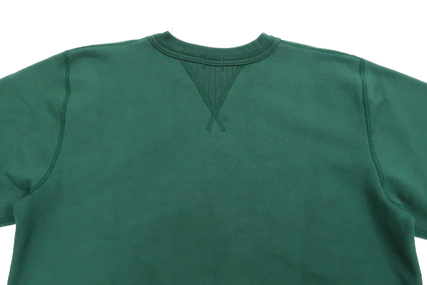 Whitesville Plain Sweatshirt Men's Loop-wheeled V-Insert Vintage Style WV67728 145 Green