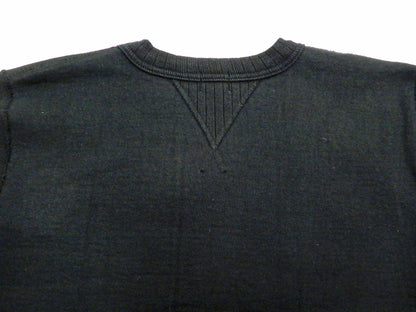 Whitesville Plain Sweatshirt Men's Loop-wheeled V-Insert Vintage Style WV67728 Black