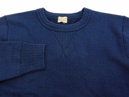 Whitesville Plain Sweatshirt Men's Loop-wheeled V-Insert Vintage Style WV67728 Navy-Blue