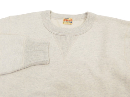 Whitesville Plain Sweatshirt Men's Loop-wheeled V-Insert Vintage Style WV67728 Oatmeal