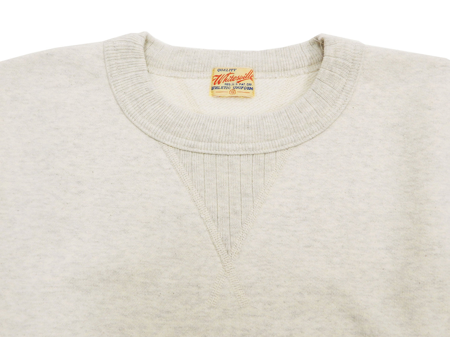 Whitesville Plain Sweatshirt Men's Loop-wheeled V-Insert Vintage Style WV67728 Oatmeal