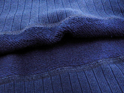 Whitesville Plain Sweatshirt Men's Loop-wheeled V-Insert Vintage Style WV67728 Navy-Blue