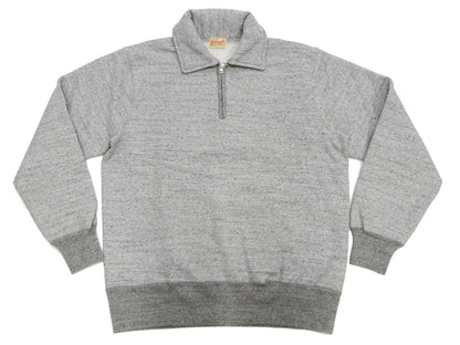 Whitesville Men's Collared Half-Zip Sweatshirt - Heavyweight Loopwheel Fleece, Made in Japan, Vintage-Inspired Athletic Wear (Toyo Enterprises WV69641 113 Heather Gray)