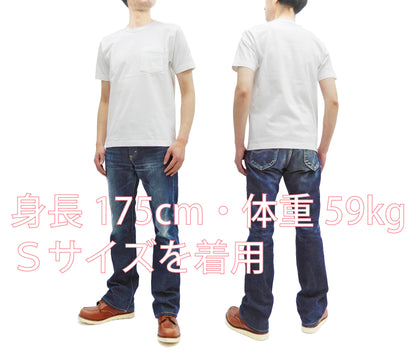 Whitesville Men's Plain Pocket T-Shirt - Short Sleeve Crewneck Loopwheel Tee (One-Wash) WV78932 by Toyo Enterprises 105 Off-White