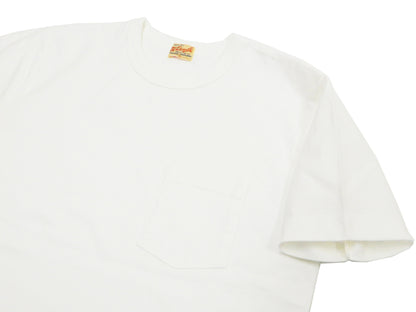 Whitesville Men's Plain Pocket T-Shirt - Short Sleeve Crewneck Loopwheel Tee (One-Wash) WV78932 by Toyo Enterprises 105 Off-White