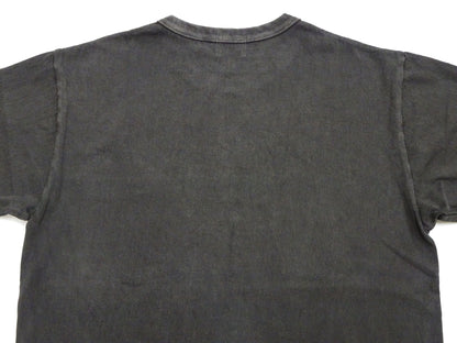 Whitesville Men's Short Sleeve Pigment-Dyed Pocket T-Shirt, Heavyweight Tubular Cotton Jersey Plain Tee, Made in Japan by Toyo Enterprises (WV79531 119 Faded Black)