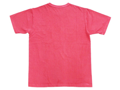 Whitesville Men's Short Sleeve Pigment-Dyed Pocket T-Shirt, Heavyweight Tubular Cotton Jersey Plain Tee, Made in Japan by Toyo Enterprises (WV79531 165 Faded Red)
