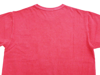 Whitesville Men's Short Sleeve Pigment-Dyed Pocket T-Shirt, Heavyweight Tubular Cotton Jersey Plain Tee, Made in Japan by Toyo Enterprises (WV79531 165 Faded Red)